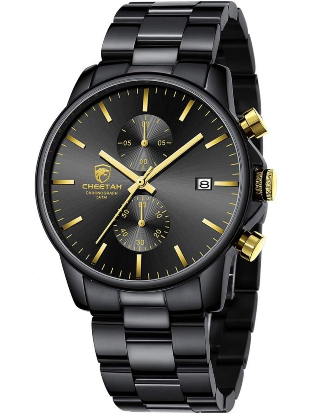 Stylish Men's Waterproof Chronograph Watch - Stainless Steel, Auto Date